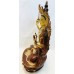 F648 Exclusive Gold Plated Copper Statue of Manjushree 13" Hand Crafted in Nepal